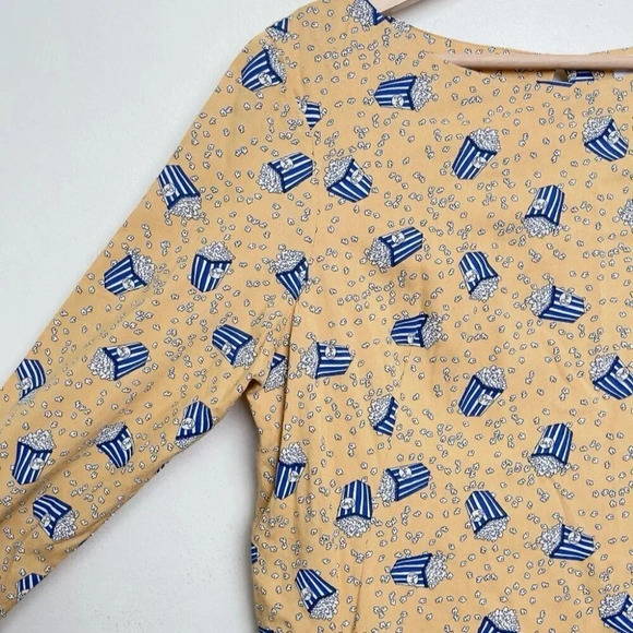 Modcloth Size M Emily And Fin Popcorn Printover Three Quarter Sleeve Shift Dress - Picture 3 of 10